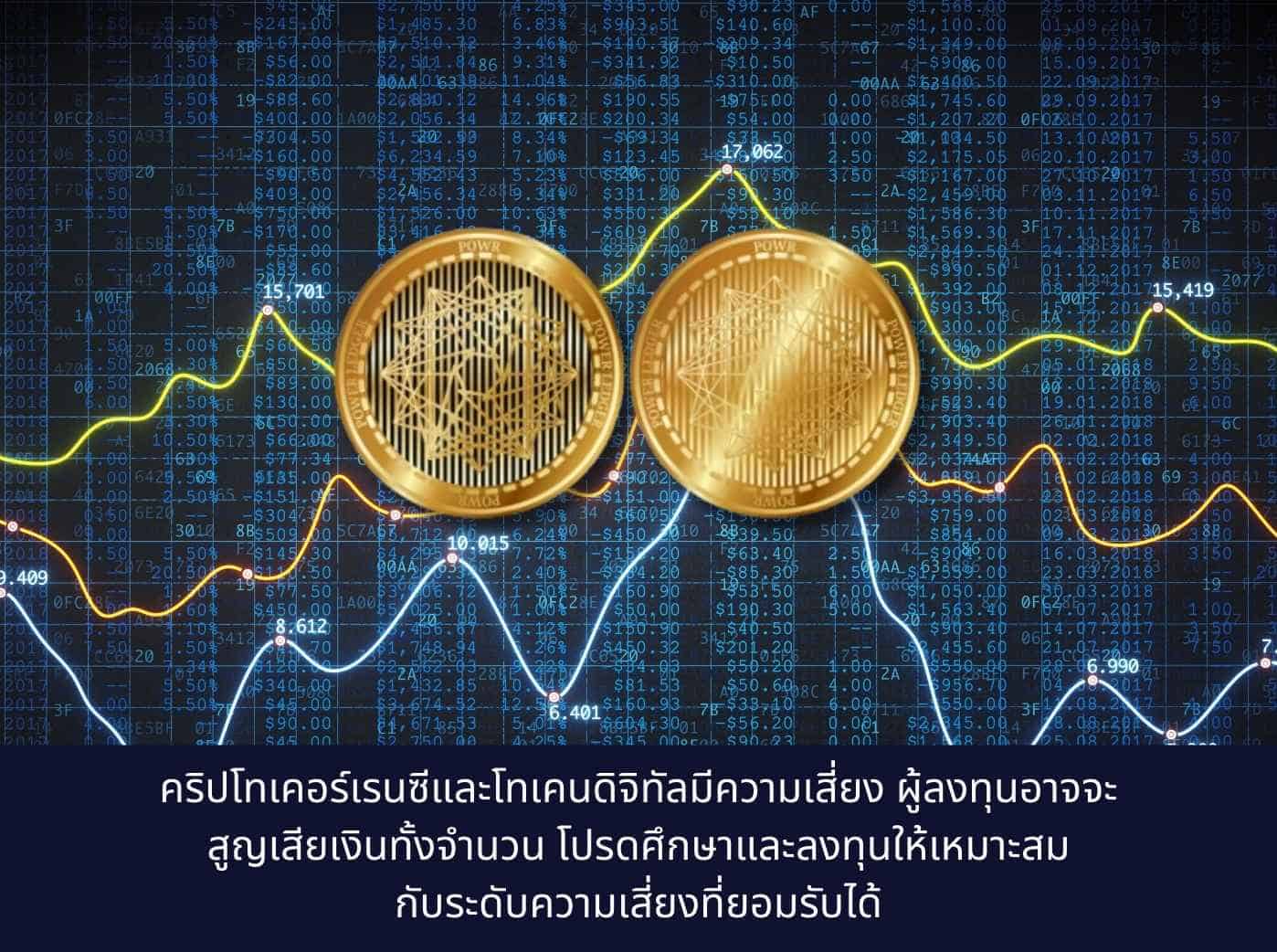 Crypto financial figures with powr coin
