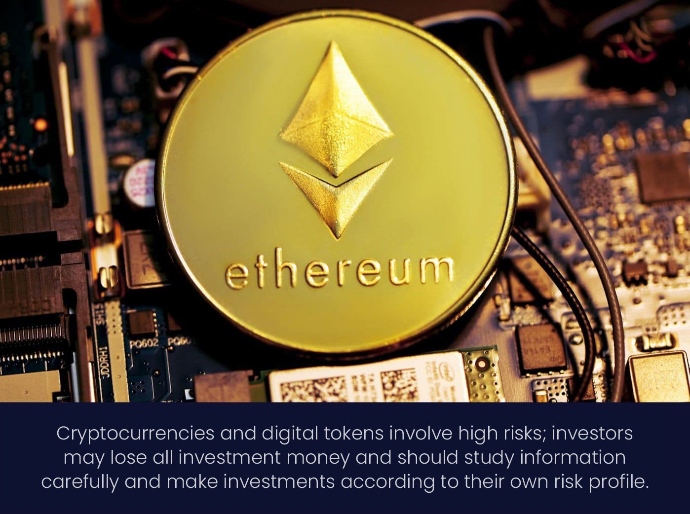 Ethereum coin gold and black star print round ornament-1